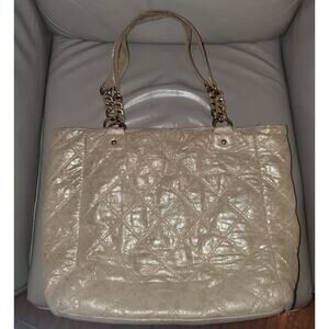 Deux Lux Gold Quilted Shoulder Tote